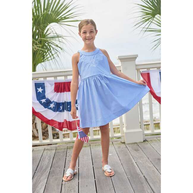 Bow Back Annie Dress, Royal Mini Gingham - Dresses - 5