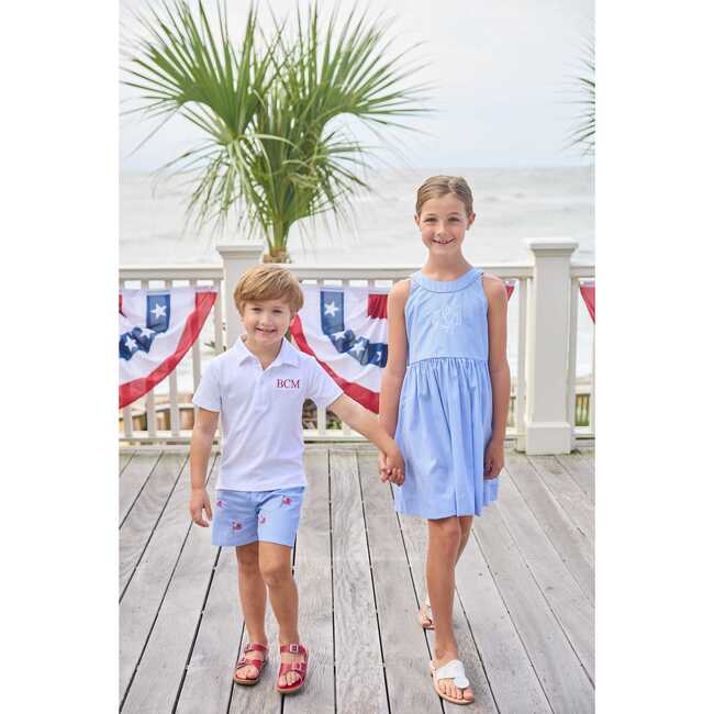 Bow Back Annie Dress, Royal Mini Gingham - Dresses - 8