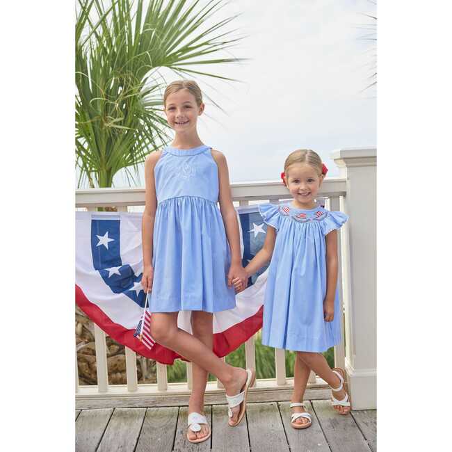 Bow Back Annie Dress, Royal Mini Gingham - Dresses - 10