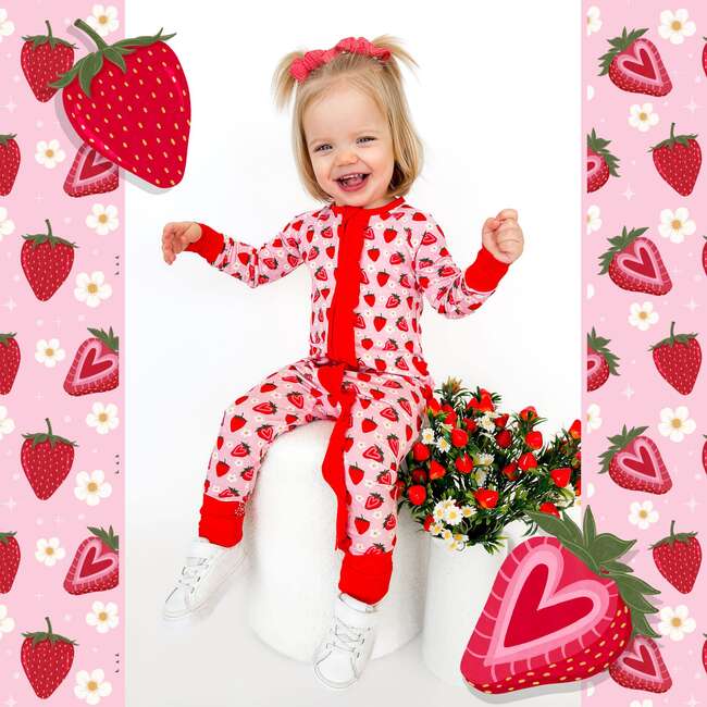 Strawberry Fields Snoozer - Footie Pajamas - 4