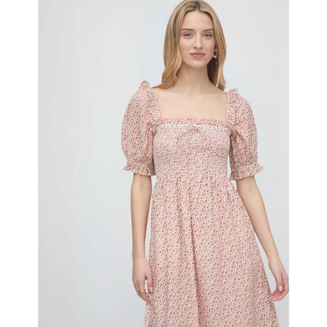 The Scarlett Midi Nap Dress, Ivory Geo Ditsy