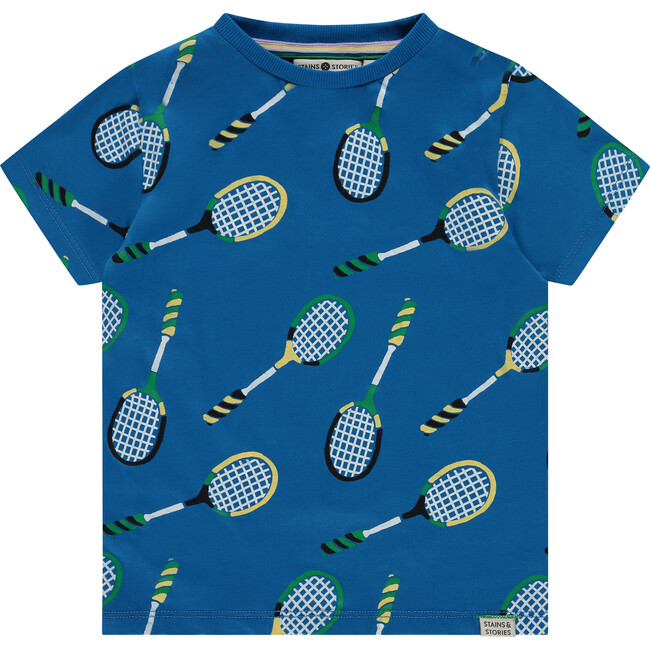 Tennis Rackets T-Shirt, River Blue