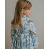 Long Sleeve Aoki Dress, Blue Toile - Dresses - 2