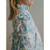 Long Sleeve Aoki Dress, Blue Toile - Dresses - 4