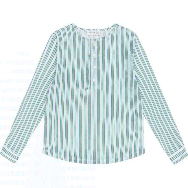 unisex tamarin stripe linen henley