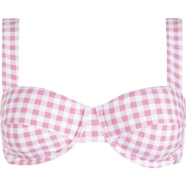 women's blush gingham cup bikini top