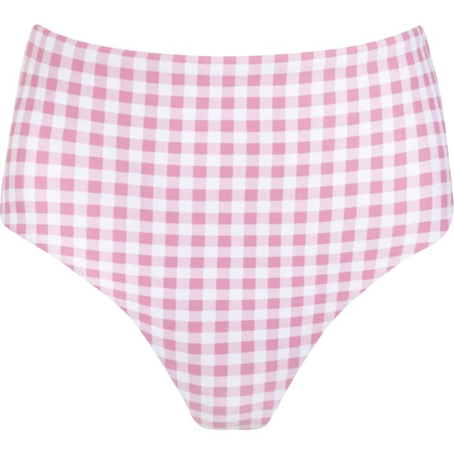 women's blush gingham high waist bikini bottom