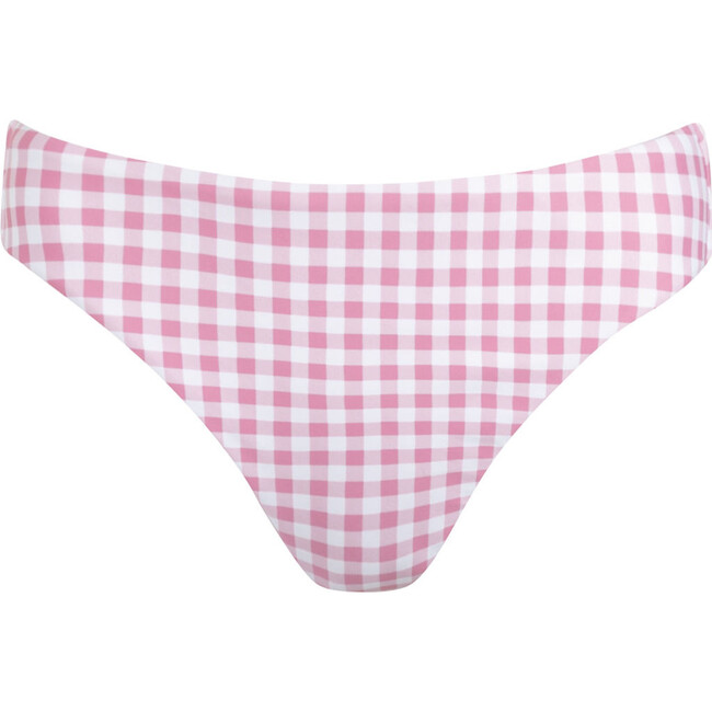 women's blush gingham mid rise bikini bottom