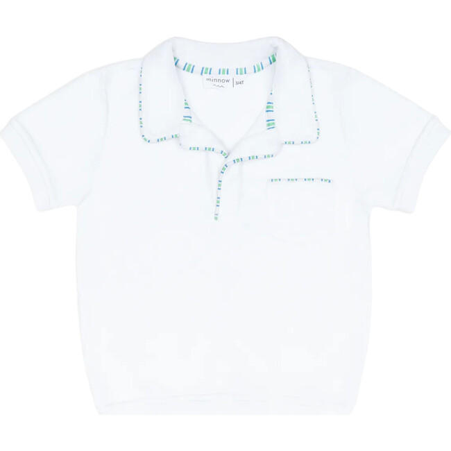 unisex shell white french terry polo