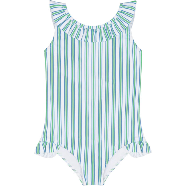 girls tamarin stripe ruffle collar one piece
