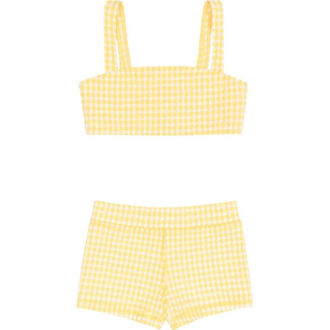 girls soleil gingham bandeau bikini and swim short