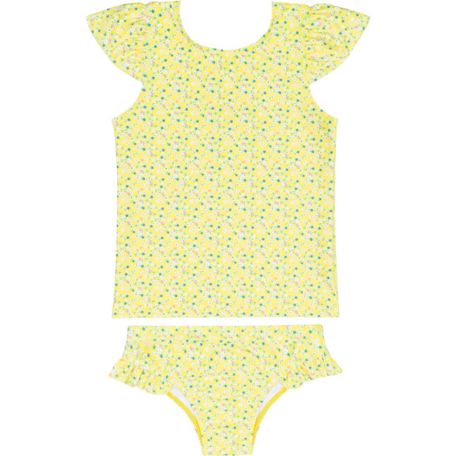 girls petite fleur cap sleeve rashguard set