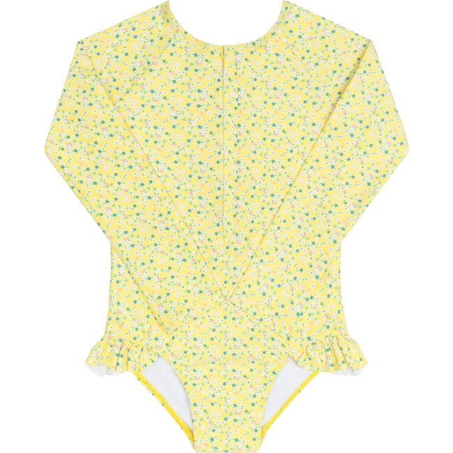 girls petite fleur front zip rashguard one piece