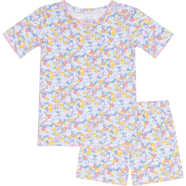 girls jasmine blossom shirt and short pima pajamas set
