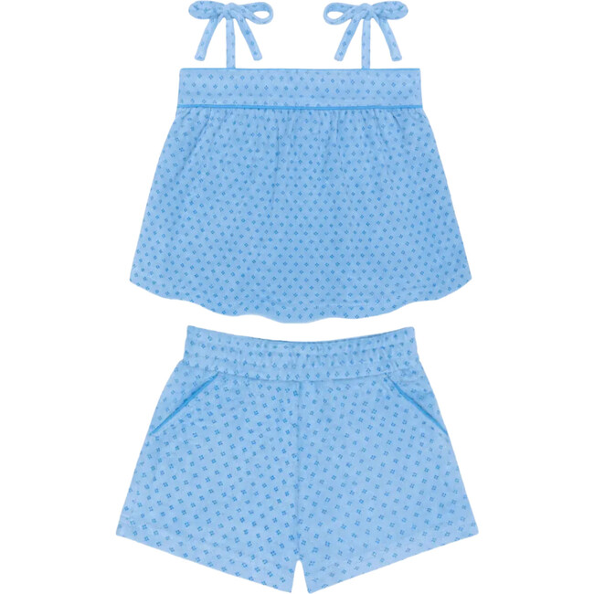 girls le marin dot french terry tie top and short set