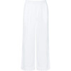women's white scalloped linen beach pant - Pants - 1 - thumbnail