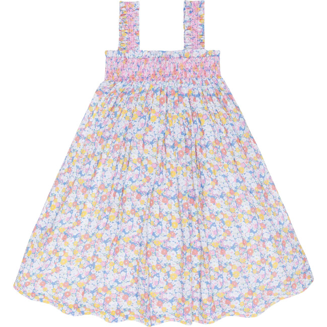 girls jasmine blossom smocked ruffle strap dress