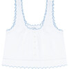 women's white scalloped button up tank - Tank Tops - 1 - thumbnail
