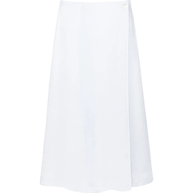 women's white linen wrap skirt