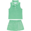 girls gustavia green french terry tennis tank top and skort set - Mixed Apparel Set - 1 - thumbnail