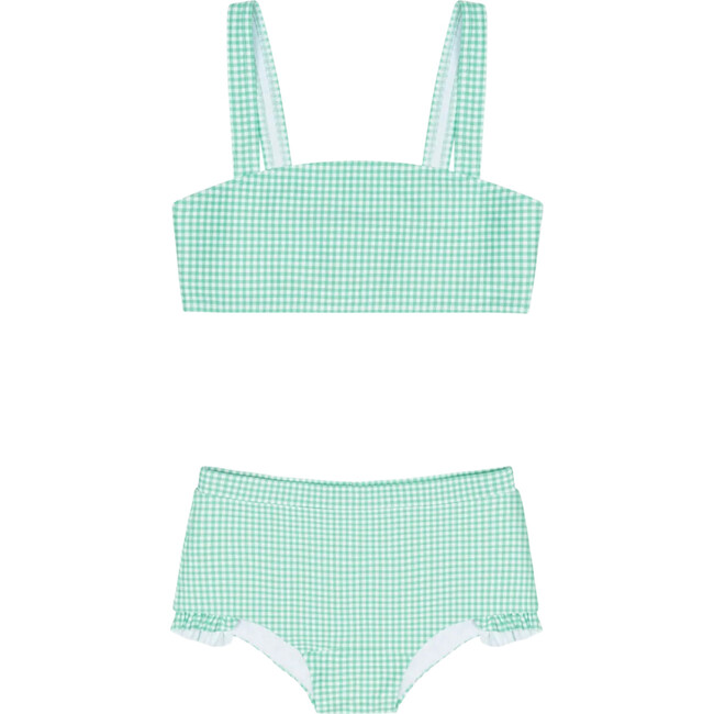 girls gustavia gingham bandeau bikini and swim shorts