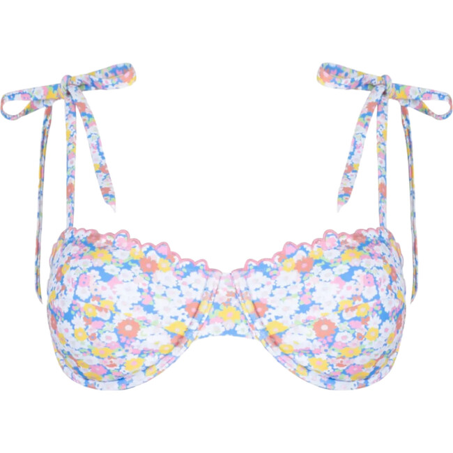 women's jasmine blossom cup bikini top with tie straps