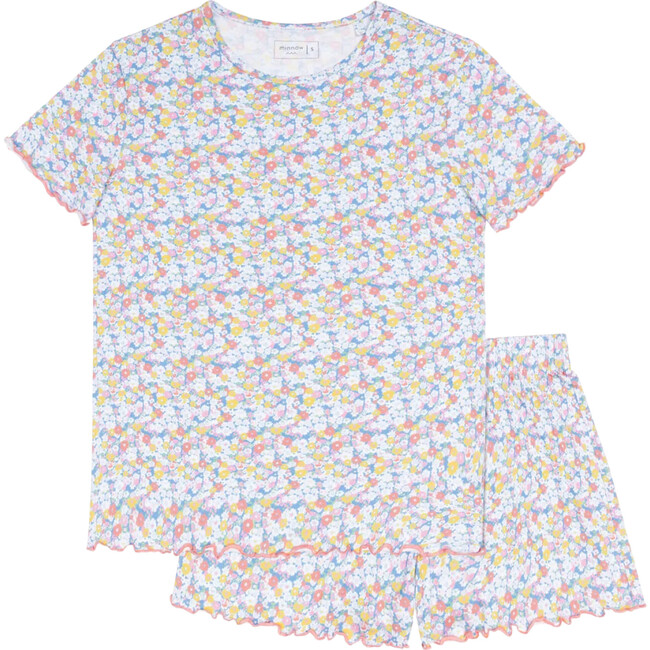 women's jasmine blossom shirt and short pima pajamas set
