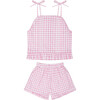 girls blush gingham tie tank and short set - Mixed Apparel Set - 1 - thumbnail