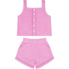 girls blush dot french terry button tank and short set - Mixed Apparel Set - 1 - thumbnail