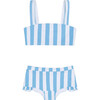girls bay stripe bandeau bikini and swim shorts - Two Pieces - 1 - thumbnail