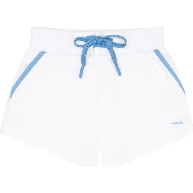 boys shell white boardie with multi stripes