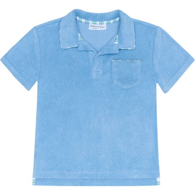 boys le marin blue french terry polo