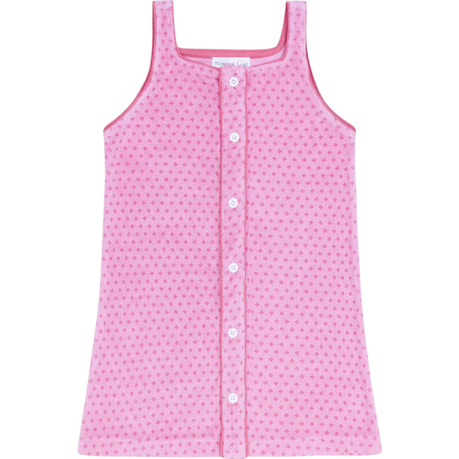 girls blush dot french terry button front dress
