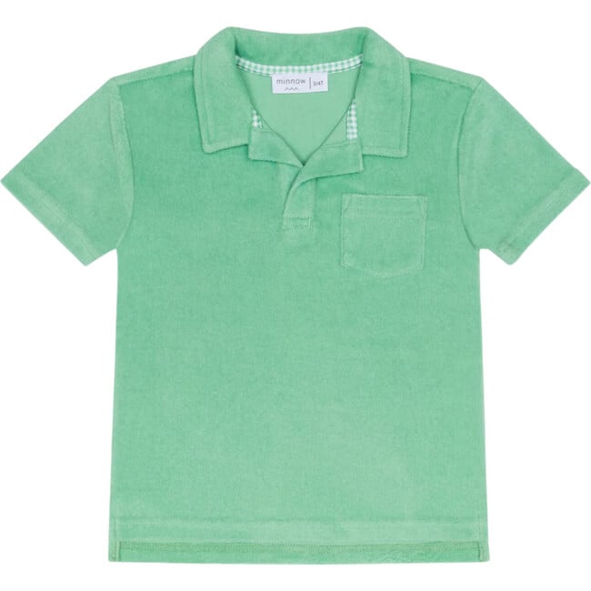 boys gustavia green french terry polo