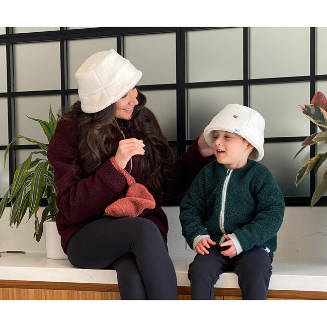 Kids Sherpa Bucket Hat, Ivory - Hats - 2