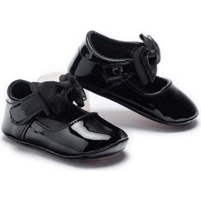 Seraphina Bow Baby Shoes, Black