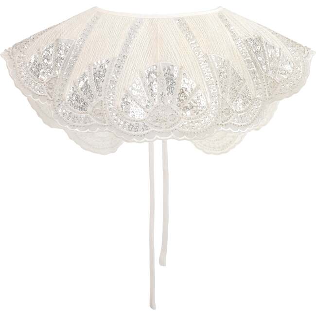 Sequin Lace Stole, White