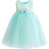 Oravelle Lace Petal Gown, Jade - Dresses - 2