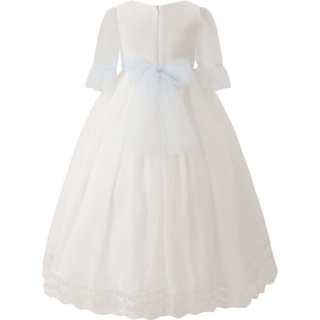 Montessa Formal Dress with Lace Trim, White - Dresses - 3