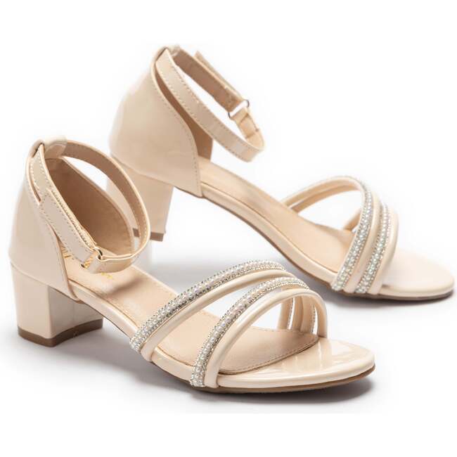 Liora Rhinestone Sandals, Beige