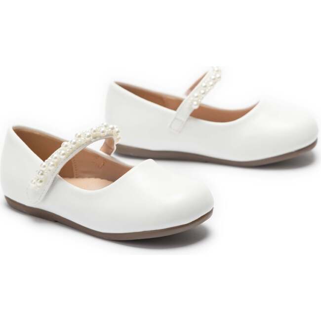 Ophelia Pearl Shoes, White - Flats - 3