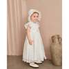 Velloria Lace Christening Dress with Bonnet, White - Dresses - 6
