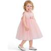 Oravelle Lace Petal Gown, Pink - Dresses - 5