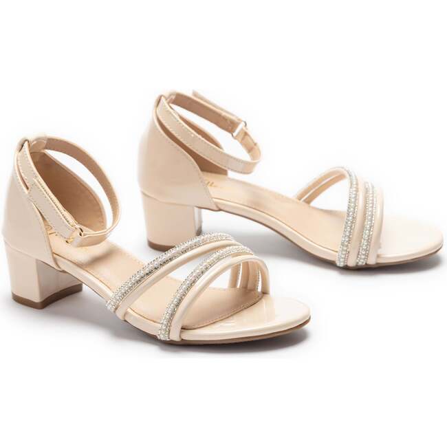 Liora Rhinestone Sandals, Beige - Sandals - 3