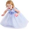 Oravelle Lace Petal Gown, Blue - Dresses - 6