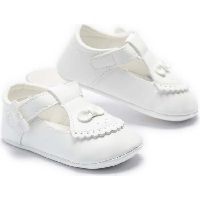 Clarisse Bow Baby Shoes, White