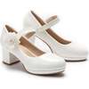 Evelisse Flower Mary Jane Shoes, White - Mary Janes - 1 - thumbnail