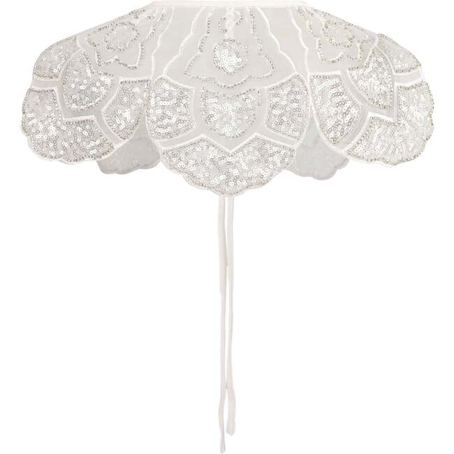 Floral Embroidered Stole, White