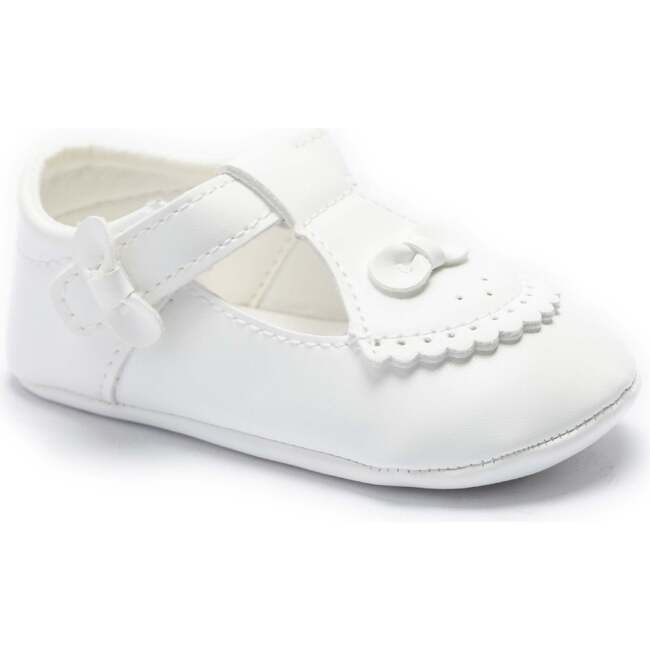 Clarisse Bow Baby Shoes, White