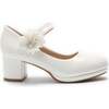 Evelisse Flower Mary Jane Shoes, White - Mary Janes - 2 - thumbnail